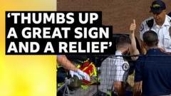 Tampa Bay pitcher Bigge hit in head by foul ball